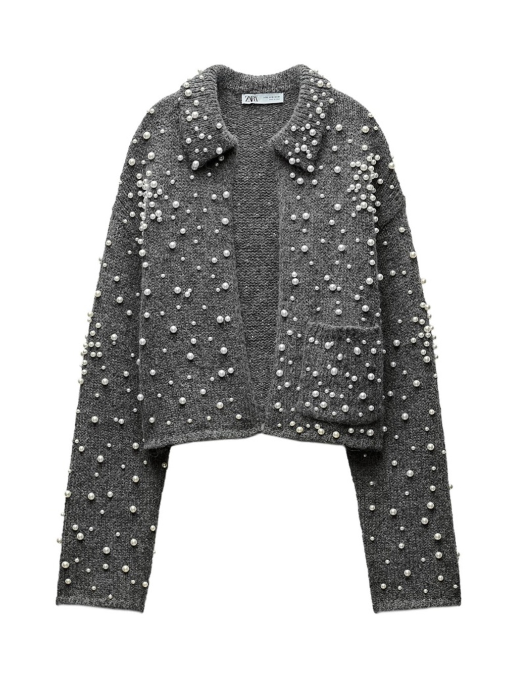 NWOT Zara pearl knit cardigan sweater